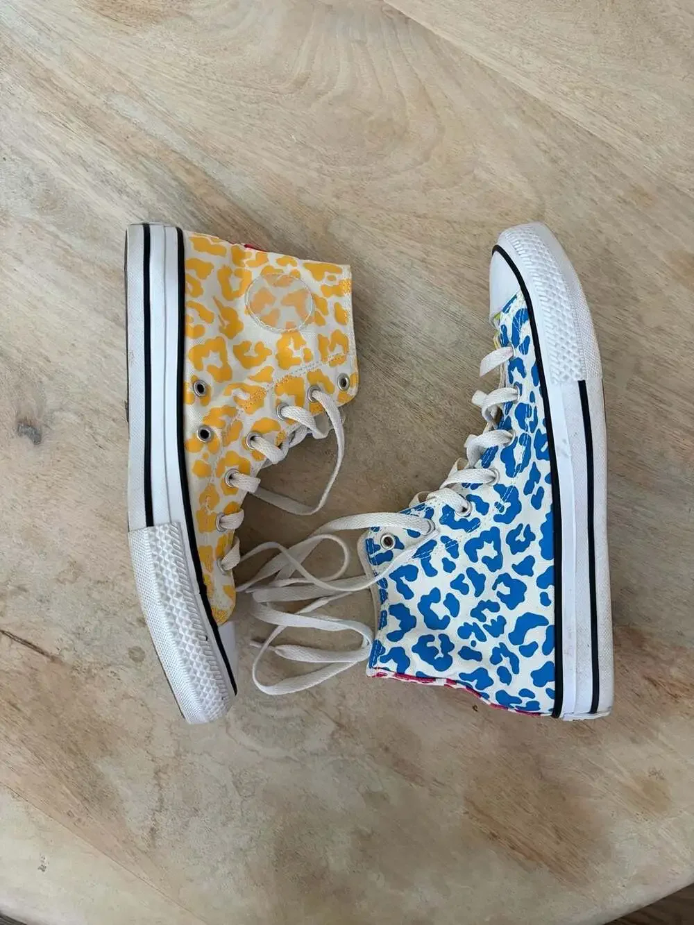 Converse Chuck Taylor All Star High GS 'Leopard Print' Kinetic Blue Citron Zest